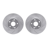 R1 Concepts 99-07 Lexus ES300 Front Drilled & Slotted Silver Brake Rotor Set