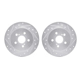 R1 Concepts 09-24 Lexus CT200h Rear Drilled & Slotted Silver Brake Rotor Set by R1 Concepts RNC-WGPN1-76104