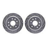 R1 Concepts 86-91 Mazda RX-7 Rear Drilled & Slotted Silver Brake Rotor Set by R1 Concepts RNC-WGPN1-80080