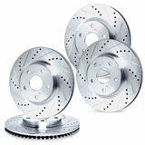 R1 Concepts 95-02 BMW M3 Front & Rear Drilled & Slotted Silver Brake Rotor Set