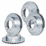 R1 Concepts 12-22 Ford F-350 Super Duty Front & Rear Drilled & Slotted Silver Brake Rotor Set by R1 Concepts RNC-WGPN2-54199
