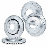 R1 Concepts 20-25 Ford Transit-250 Front & Rear Drilled & Slotted Silver Brake Rotor Set