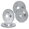 R1 Concepts 88-91 Honda Accord Front & Rear Drilled & Slotted Silver Brake Rotor Set