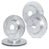 R1 Concepts 17-25 Acura Integra Front & Rear Drilled & Slotted Silver Brake Rotor Set
