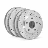 R1 Concepts 18-25 Volkswagen Atlas Front & Rear Drilled & Slotted Silver Brake Rotor Set by R1 Concepts RNC-WGPN2-74024