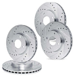 R1 Concepts 82-85 Toyota Celica Front & Rear Drilled & Slotted Silver Brake Rotor Set by R1 Concepts RNC-WGPN2-76057