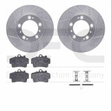 R1 Concepts 97-04 Porsche Boxster Front Drill/Slot Silver Rotors w/Euro Ceramic Pads by R1 Concepts RNC-WGTH1-02007