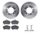 R1 Concepts 97-04 Porsche Boxster Rear Drill/Slot Silver Rotors w/Euro Ceramic Pads by R1 Concepts RNC-WGTH1-02008