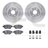 R1 Concepts 12-19 Fiat 500 Front Drilled & Slotted Silver Brake Rotor Set w/Euro Ceramic Pads and Hardware by R1 Concepts RNC-WGTH1-07003