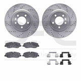 R1 Concepts 05-09 Land Rover Range Rover Sport Front Drill/Slot Silver Rotors w/Euro Ceramic Pads by R1 Concepts RNC-WGTH1-11005