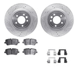 R1 Concepts 14-24 Land Rover Discovery Rear Drill/Slot Silver Rotors w/Euro Ceramic Pads by R1 Concepts RNC-WGTH1-11025
