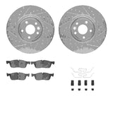 R1 Concepts 17-20 Jaguar XE Front Drilled & Slotted Silver Brake Rotor Set w/Euro Ceramic Pads and Hardware by R1 Concepts RNC-WGTH1-20022