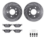 R1 Concepts 96-05 BMW 323Ci Rear Drilled & Slotted Silver Brake Rotor Set w/Euro Ceramic Pads and Hardware