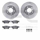 R1 Concepts 99-08 BMW 328i Front Drilled & Slotted Silver Brake Rotor Set w/Euro Ceramic Pads and Hardware