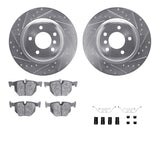 R1 Concepts 06-15 BMW X1 Rear Drilled & Slotted Silver Brake Rotor Set w/Euro Ceramic Pads and Hardware by R1 Concepts RNC-WGTH1-31067