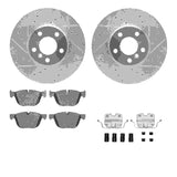 R1 Concepts 07-19 BMW X6 Front Drilled & Slotted Silver Brake Rotor Set w/Euro Ceramic Pads and Hardware by R1 Concepts RNC-WGTH1-31112