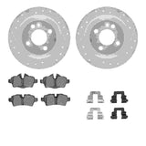 R1 Concepts 07-15 Mini Cooper Rear Drilled & Slotted Silver Brake Rotor Set w/Euro Ceramic Pads and Hardware by R1 Concepts RNC-WGTH1-32002