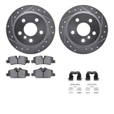 R1 Concepts 14-24 Mini Cooper Rear Drilled & Slotted Silver Brake Rotor Set w/Euro Ceramic Pads and Hardware by R1 Concepts RNC-WGTH1-32012