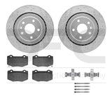 R1 Concepts 14-19 Chevrolet Corvette Rear Drill/Slot Silver Rotors w/Euro Ceramic Pads by R1 Concepts RNC-WGTH1-47008