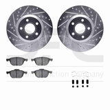 R1 Concepts 04-19 Ford C-Max Front Drilled & Slotted Silver Brake Rotor Set w/Euro Ceramic Pads and Hardware