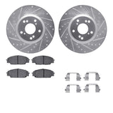 R1 Concepts 02-11 Acura CSX Front Drilled & Slotted Silver Brake Rotor Set w/Euro Ceramic Pads and Hardware by R1 Concepts RNC-WGTH1-59005