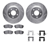 R1 Concepts 11-19 Nissan Juke Front Drilled & Slotted Silver Brake Rotor Set w/Euro Ceramic Pads and Hardware by R1 Concepts RNC-WGTH1-67013