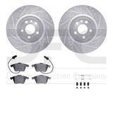 R1 Concepts 04-09 Audi S4 Front Drilled & Slotted Silver Brake Rotor Set w/Euro Ceramic Pads and Hardware by R1 Concepts RNC-WGTH1-73028