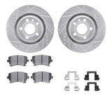 R1 Concepts 04-09 Audi S4 Rear Drilled & Slotted Silver Brake Rotor Set w/Euro Ceramic Pads and Hardware by R1 Concepts RNC-WGTH1-73029
