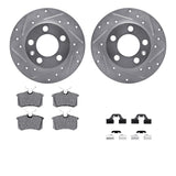 R1 Concepts 99-15 Audi TT Rear Drilled & Slotted Silver Brake Rotor Set w/Euro Ceramic Pads and Hardware by R1 Concepts RNC-WGTH1-74021