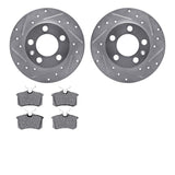 R1 Concepts 87-95 Porsche 968 Front Silver Performance Drilled & Slotted Rotor Set w/ Performance Sport Pads