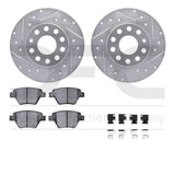 R1 Concepts 05-16 Audi A3 Rear Drilled & Slotted Silver Brake Rotor Set w/Euro Ceramic Pads and Hardware by R1 Concepts RNC-WGTH1-74039