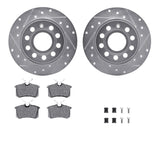 R1 Concepts 10-19 Audi A3 Rear Drilled & Slotted Silver Brake Rotor Set w/Euro Ceramic Pads and Hardware by R1 Concepts RNC-WGTH1-74044