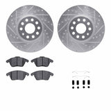R1 Concepts 05-18 Volkswagen Jetta Front Drill/Slot Silver Rotors w/Euro Ceramic Pads by R1 Concepts RNC-WGTH1-74054