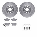 R1 Concepts 09-20 Audi Q3 Front Drilled & Slotted Silver Brake Rotor Set w/Euro Ceramic Pads and Hardware by R1 Concepts RNC-WGTH1-74055