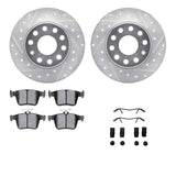 R1 Concepts 18-25 Audi Q2 Rear Drilled & Slotted Silver Brake Rotor Set w/Euro Ceramic Pads and Hardware by R1 Concepts RNC-WGTH1-74059