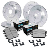 R1 Concepts 86-89 Mercedes-Benz 560SL Front & Rear Drill/Slot Silver Rotors w/Euro Ceramic Pads by R1 Concepts RNC-WGTH2-63028