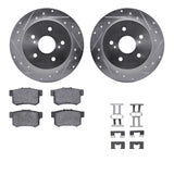 R1 Concepts 10-13 Suzuki Kizashi Rear Drilled & Slotted Silver Brake Rotor Set w/Optimum OE Pads and Hardware by R1 Concepts RNC-WGUH1-01006
