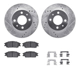 R1 Concepts 00-02 Hyundai Accent Front Drill/Slot Silver Rotors w/Optimum Pads by R1 Concepts RNC-WGUH1-03014