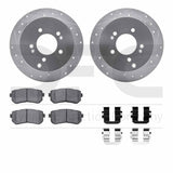 R1 Concepts 10-16 Hyundai Tucson Rear Drilled & Slotted Silver Brake Rotor Set w/Optimum OE Pads and Hardware by R1 Concepts RNC-WGUH1-03039