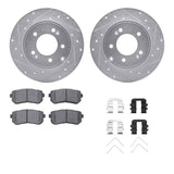 R1 Concepts 16-20 Hyundai Sonata Rear Drilled & Slotted Silver Brake Rotor Set w/Optimum OE Pads and Hardware by R1 Concepts RNC-WGUH1-03052