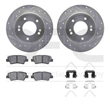 R1 Concepts 11-25 Hyundai Venue Rear Drilled & Slotted Silver Brake Rotor Set w/Optimum OE Pads and Hardware by R1 Concepts RNC-WGUH1-03071