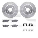 R1 Concepts 10-17 Genesis G80 Rear Drilled & Slotted Silver Brake Rotor Set w/Optimum OE Pads and Hardware by R1 Concepts RNC-WGUH1-03081