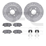 R1 Concepts 12-23 Dodge Attitude Rear Drilled & Slotted Silver Brake Rotor Set w/Optimum OE Pads and Hardware by R1 Concepts RNC-WGUH1-03089