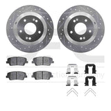 R1 Concepts 10-19 Hyundai Santa Fe XL Rear Drill/Slot Silver Rotors w/Optimum Pads by R1 Concepts RNC-WGUH1-03090