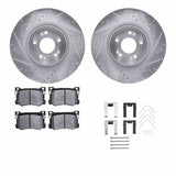 R1 Concepts 18-20 Genesis G80 Front Drilled & Slotted Silver Brake Rotor Set w/Optimum OE Pads and Hardware by R1 Concepts RNC-WGUH1-03107