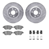R1 Concepts 12-19 Fiat 500 Front Drilled & Slotted Silver Brake Rotor Set w/Optimum OE Pads and Hardware by R1 Concepts RNC-WGUH1-07004