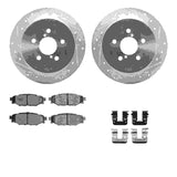 R1 Concepts 05-09 Subaru Outback Rear Drilled & Slotted Silver Brake Rotor Set w/Optimum OE Pads and Hardware by R1 Concepts RNC-WGUH1-13026