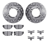 R1 Concepts 85-91 Subaru XT Rear Drilled & Slotted Silver Brake Rotor Set w/Optimum OE Pads and Hardware by R1 Concepts RNC-WGUH1-13059