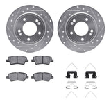 R1 Concepts 17-22 Hyundai Elantra Rear Drill/Slot Silver Rotors w/Optimum Pads by R1 Concepts RNC-WGUH1-21034
