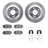 R1 Concepts 15-20 Kia Sorento Rear Drilled & Slotted Silver Brake Rotor Set w/Optimum OE Pads and Hardware by R1 Concepts RNC-WGUH1-21042